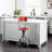 Nuri Metal Distressed Bar Stool with Gunmetal Legs and Backrest-160259251