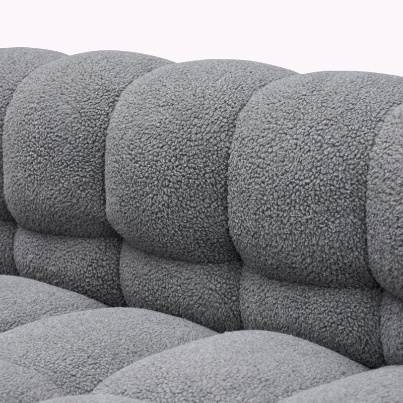 Upholstered Sofa, Gray Polyester Blend, 24" H x 80" W x 30.7" D