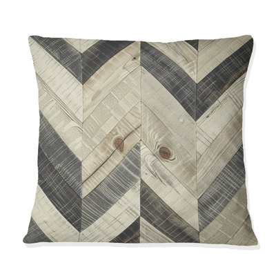 Grey Herringbone Print III - Traditional Throw Pillow