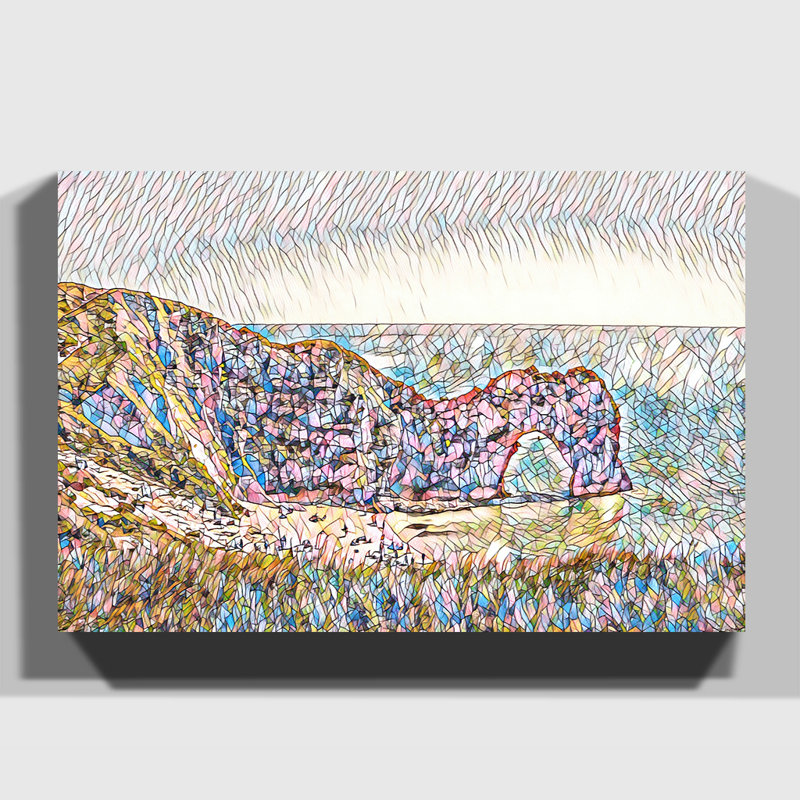 Durdle Door Cliffs Dorset Seascape - Wrapped Canvas, 50cm H x 76cm W