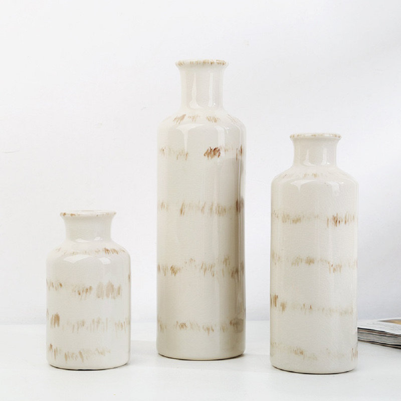 Ensemble de vases en céramique Dalonte, Crème, crème