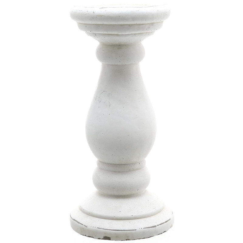 Wood Tabletop Candlestick, 38cm H x 18cm W x 18cm D, White