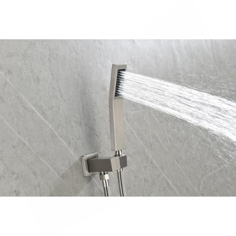 Pomme de douche à main avec boyau de douche de 59 pouces et support de douche réglable, Nickel brossé