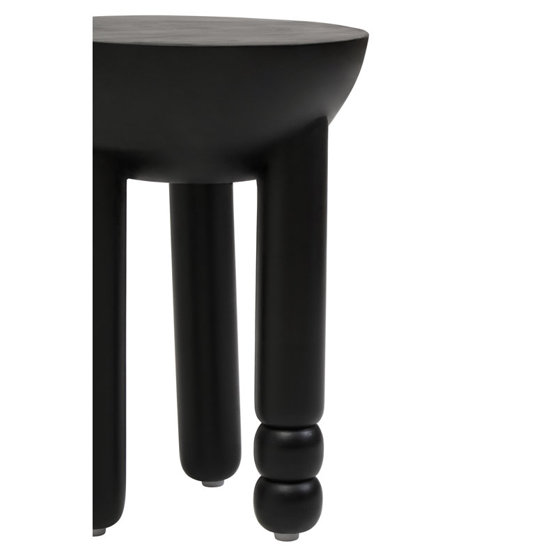 Demel Solid Wood End Table, Black