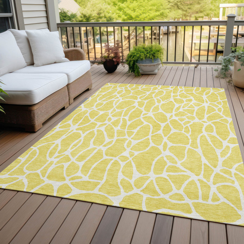 Tapis intérieur / extérieur jaune Zarelia , 8' x 10'