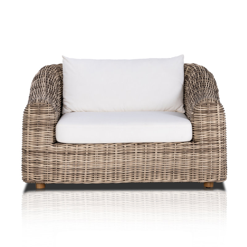 Messina Outdoor Teak Lounge Chair, White, Brown