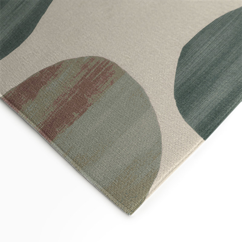 Watercolor Gray Indoor and Outdoor Area Rug, Round 5'