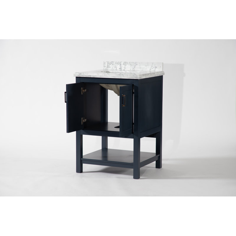 Meuble-lavabo simple 25 po avec plateau en marbre Meggs, Île Seymour Nord, Galapagos