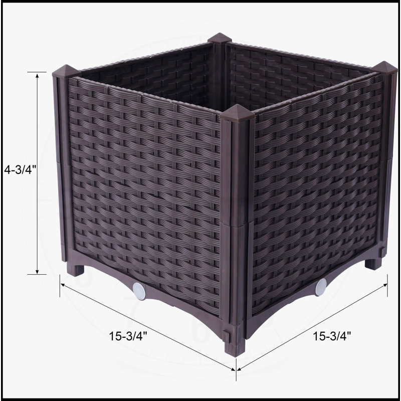 Deep Raised Garden Bed Plastic Planter Boxes, 14.7" H x 15.7" W x 15.7" D