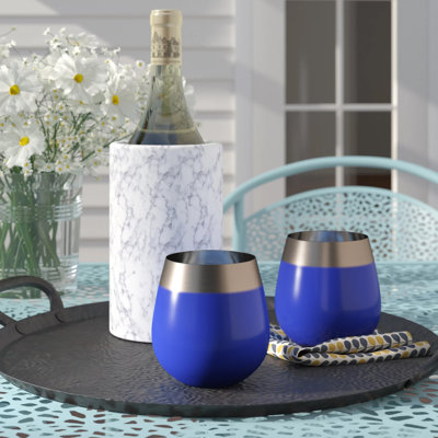 18oz. Stainless Steel Wine Glass Set