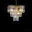 Lustre - cristal de style moderne 20 po avec finition en finition dorée - élégant luminaire suspendu à 7 lumières avec brins de cristal à 3 niveaux