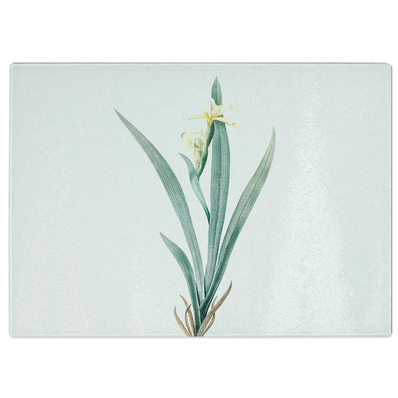 Tempered Glass Yellow-Banded Iris by Pierre-Joseph Redoute Chopping Board, 28.5 cm W x 20 cm L