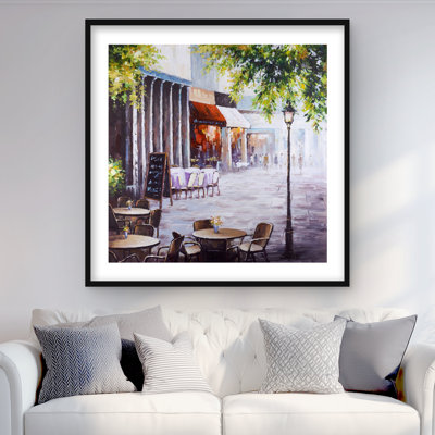 Outdoor restaurant - Reproduction matte encadrée pour la décoration intérieure