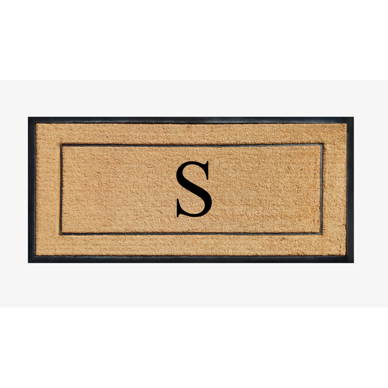 Ironton Natural Coir & Rubber Large Monogrammed Doormat, Thick Durable Entry Mats for Entrance Heavy Duty, Thin Profile, Long Lasting Front Door Mat - 30"x60"