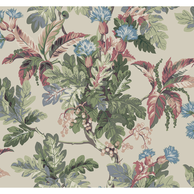 Briarwood Floral Wallpaper Double Roll, Taupe