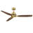 56" Solid Wood 3-Blade Ceiling Fan with Remote Control No Light Kit