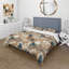 Ensemble de housse de couette Beige et bleu-1286223308
