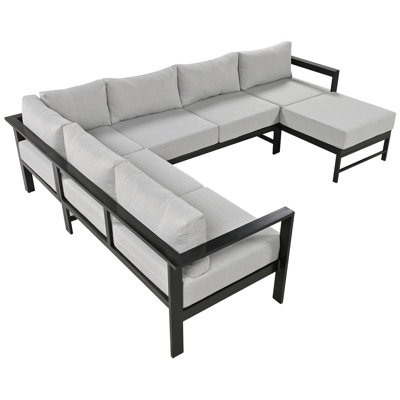 Spacious Patio Sofas, Iron Frame, Modern Style For Garden And Poolside