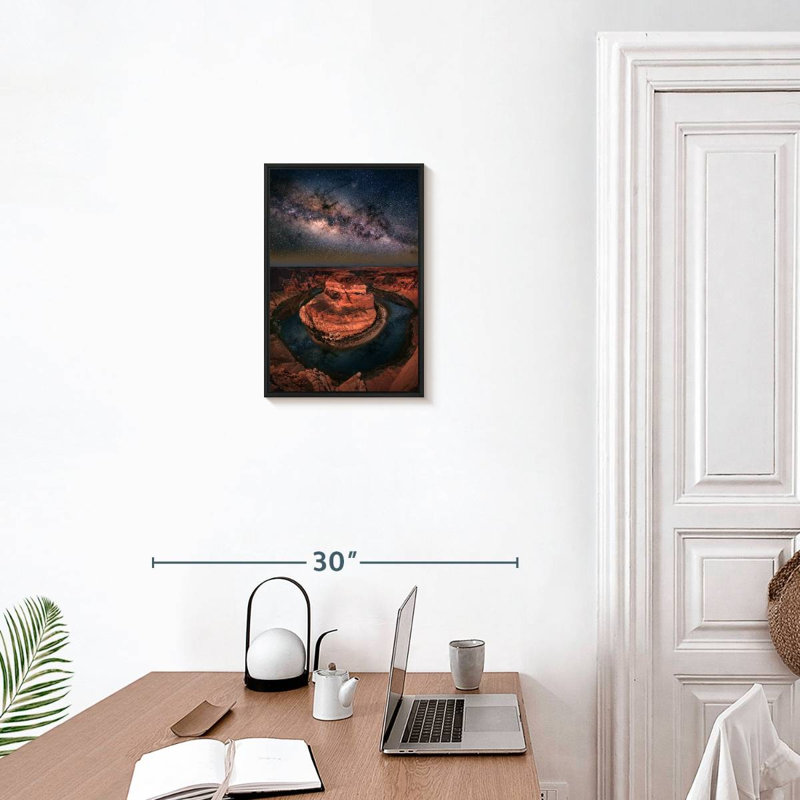 Horseshoe Bend Voie Lactée, 13 po x 19 po, Cadre flottant noir