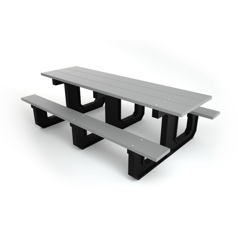 Park Place Picnic Table, Gray, 30.5" H x 72" W x 58" D