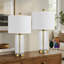 Lampe de table, ensemble de 2, 23,25 po, verre Glam moderne et métal, avec USB