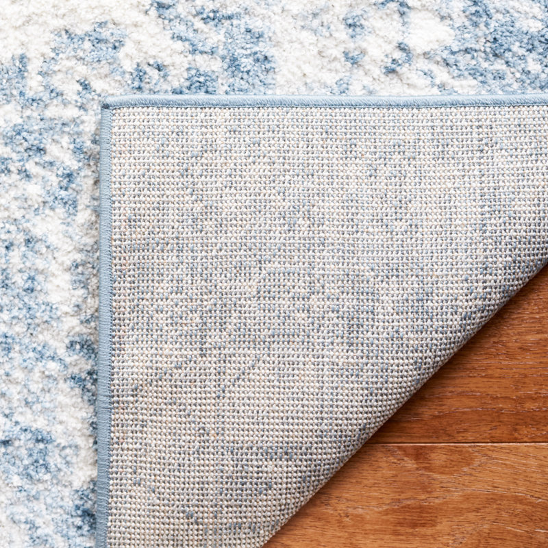 Lowrey Blue/White Rug, Rectangle 5'5" x 7'6"