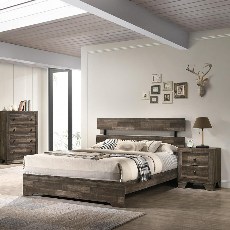 Mobilier de chambre à coucher 1Pc Rustic, Gris / brun rustique