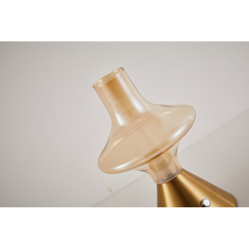 Retro Rechargeable Dimming Touch Cordless Led Table Lamp, Gold, Gold
