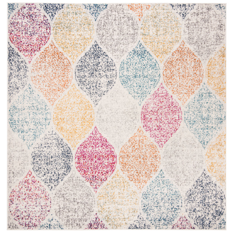 Tapis à motif géométrique Desiree Performance, Carré 6 pi 7 po