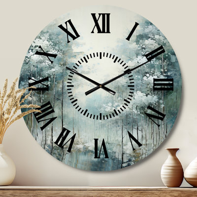 Pine Tree Enchanted Forest I - Landscape & Nature Black Face Wall Clock