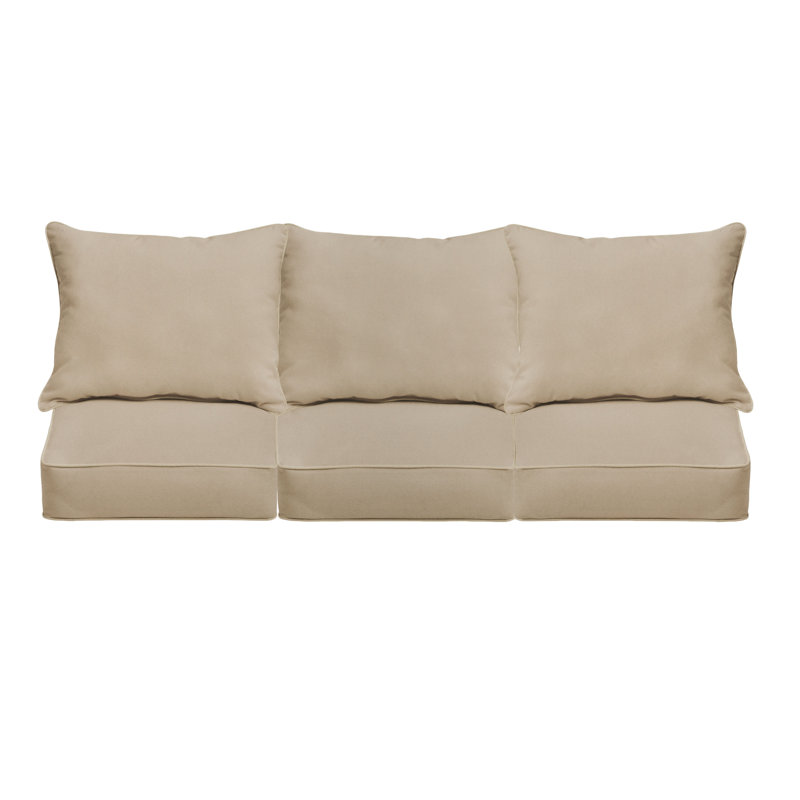 Coussin de siège / dossier en Sunbrella pour l'intérieur et l'extérieur Alline, Fresco Tan