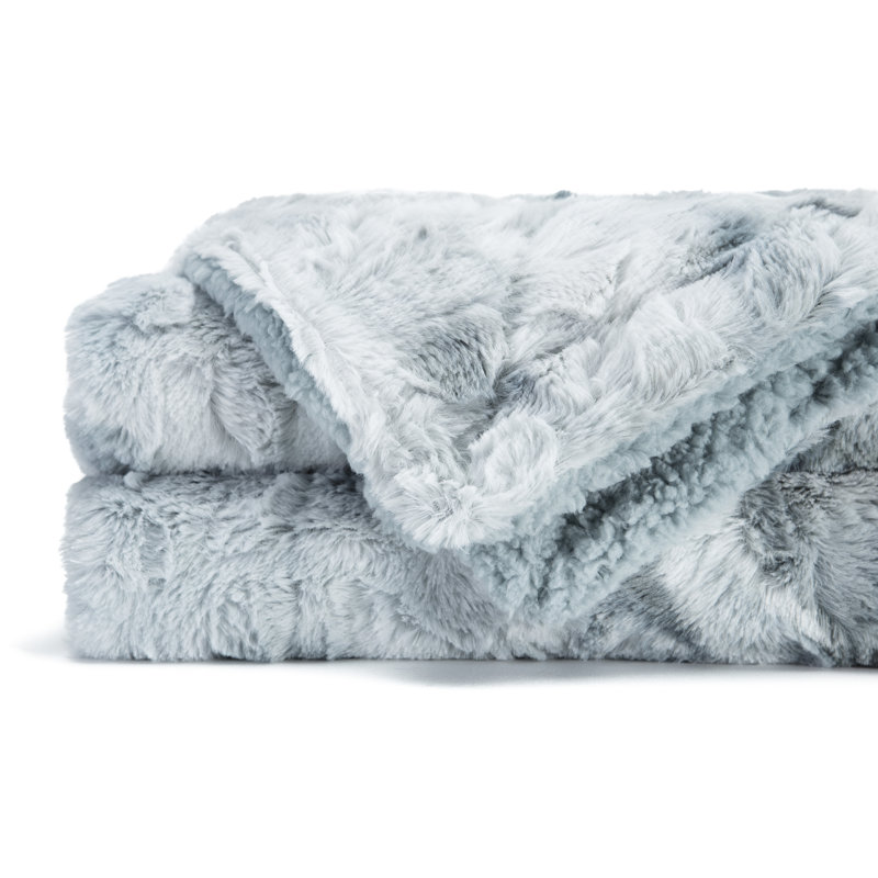 Couverture tissée , L 50 po x L 65 po, Brun clair bleu