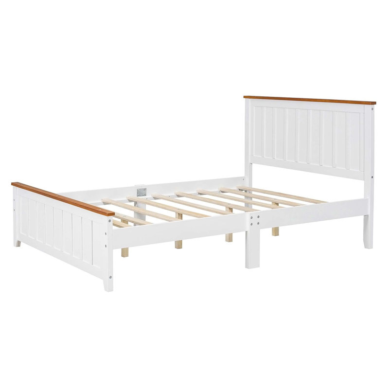 Lit standard en bois, Gris, Grand