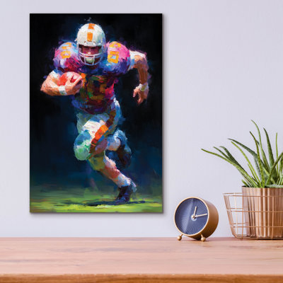  «American Football Legend 2» par Ann Klee, art mural en verre acrylique, 12 po x 16 po