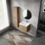 24 Inch Wall-Mounted Bathroom Vanity With Sink And Side Cabinet, Soft Close Doors For Ample Storage