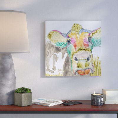 Hifi Cow II - Wrapped Canvas Print
