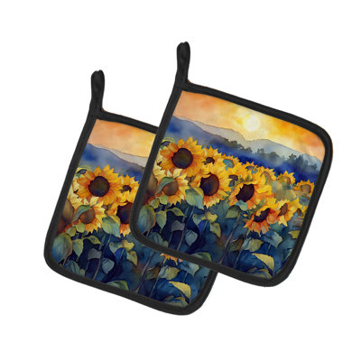Caroline's Treasures Floral Polyester Potholder Set