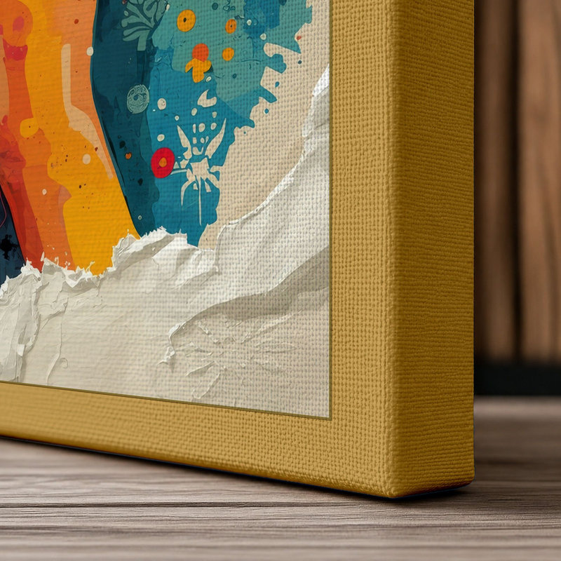 Hands in Prayer Light Minimalist - Wrapped Canvas, 24x16 - 61.0 x 40.6 cm, Ochre Border