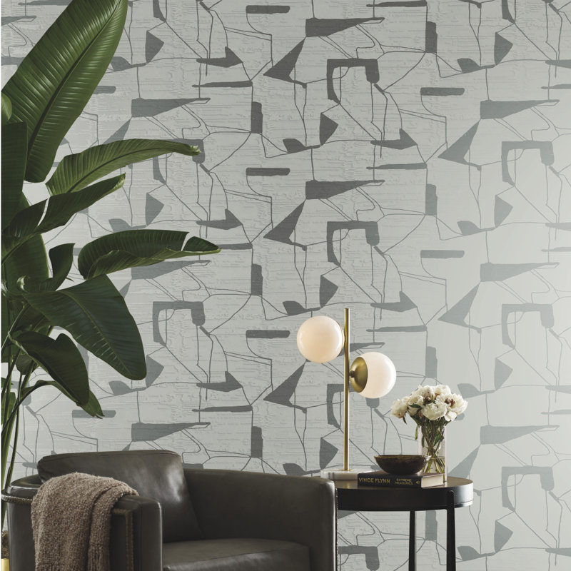 26.9' L x 27" W Wallpaper Roll, Gray