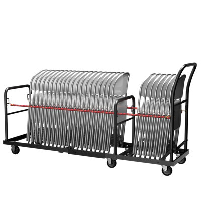 Commercial Folding Chair Cart, Heavy Duty 6-Wheel Vertical Dolly Holds 35 Plastic or 15 Wood Chairs, 500 lb Capacity with Locking Casters