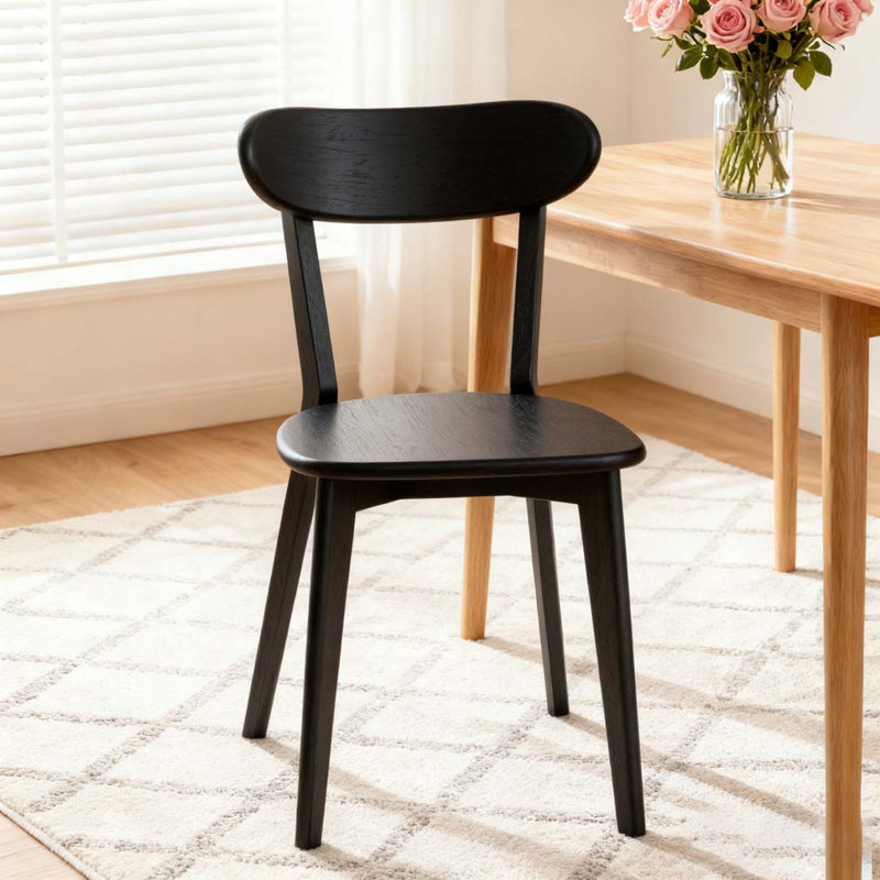 Chaise de salle à manger en bois, Noir