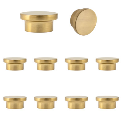 Ethan 1-5/8" Diameter Satin Brass Oversized Round Cabinet Knob Multipack