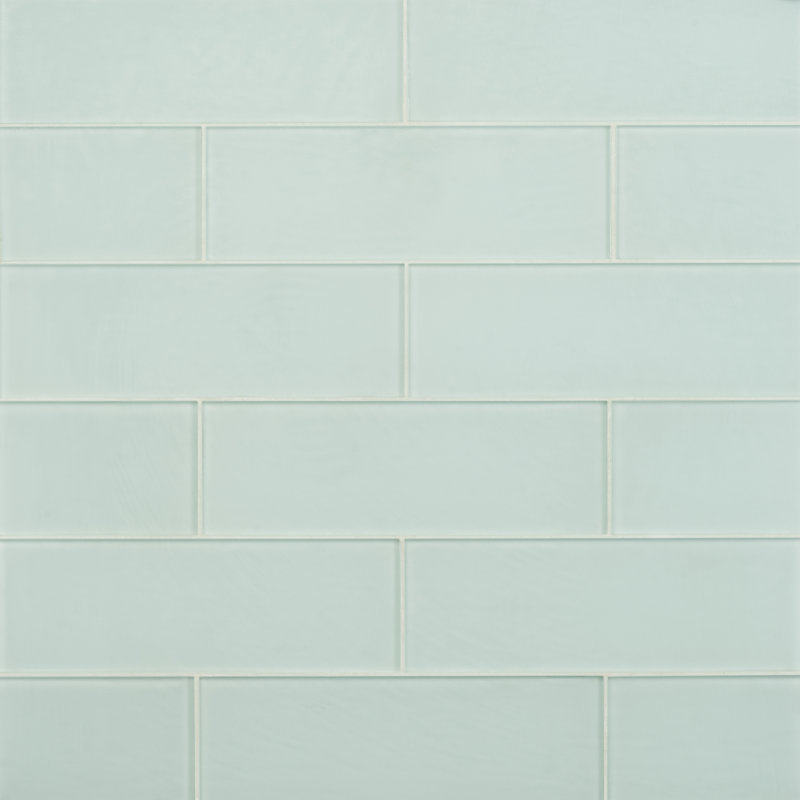Lucid 4" x 12" Glass Brick Look Subway Tile (15 pieces 5 sq.ft/Box), Seafoam