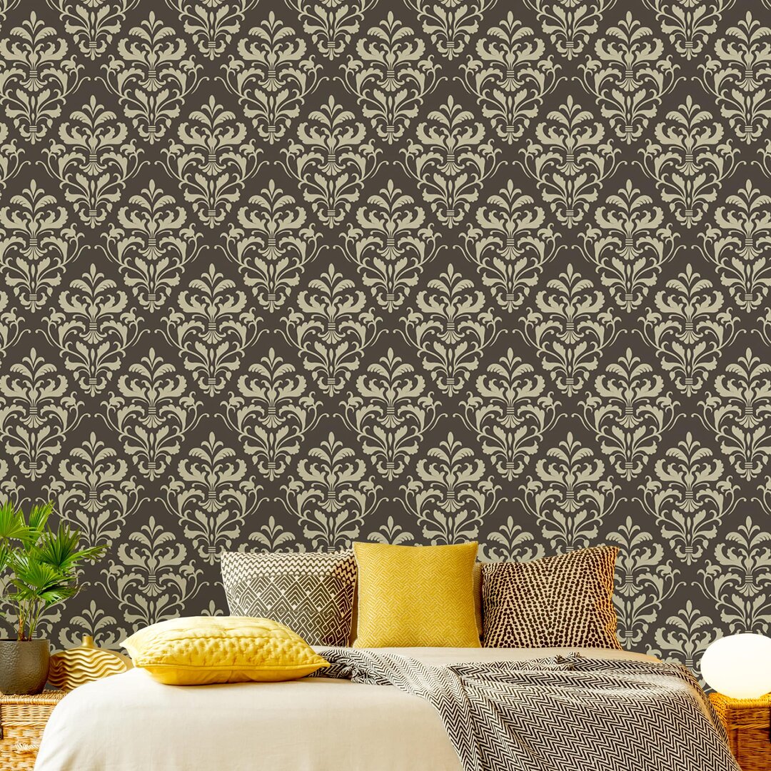 Strukturierte Fototapete Chocolate Baroque Damask 2,88 m x 288 cm