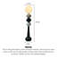 Lampe sur pied simple et moderne avec des éléments en verre et en fer forgé.