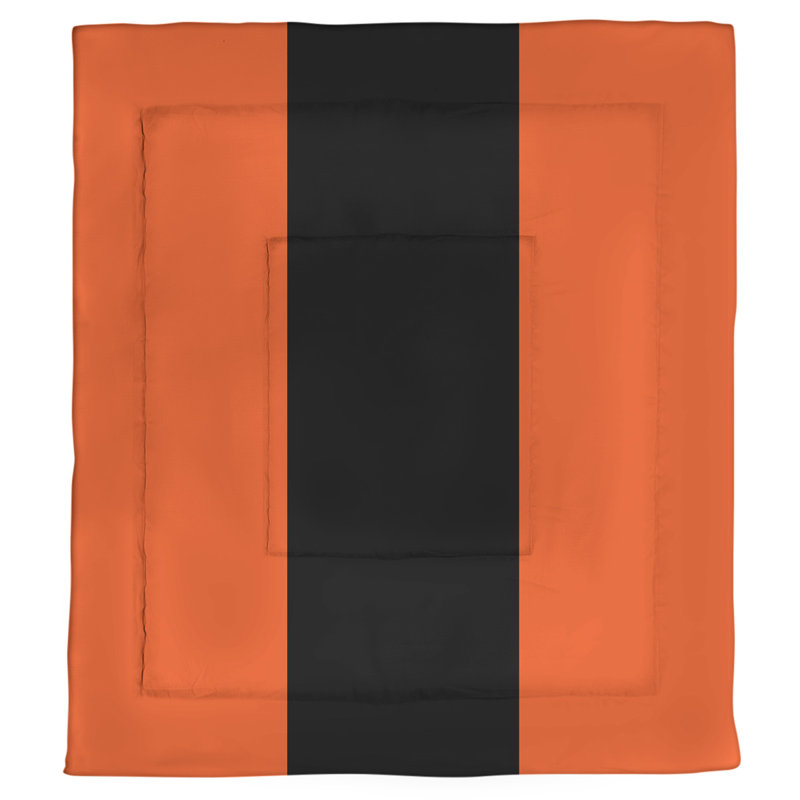 Baltimore Baseball Single Reversible Comforter, Queen Comforter, Orange/Black/Orange