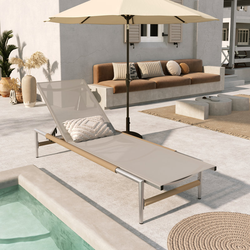 Chaise longue d'extérieur, siège en filet d'extérieur, 1