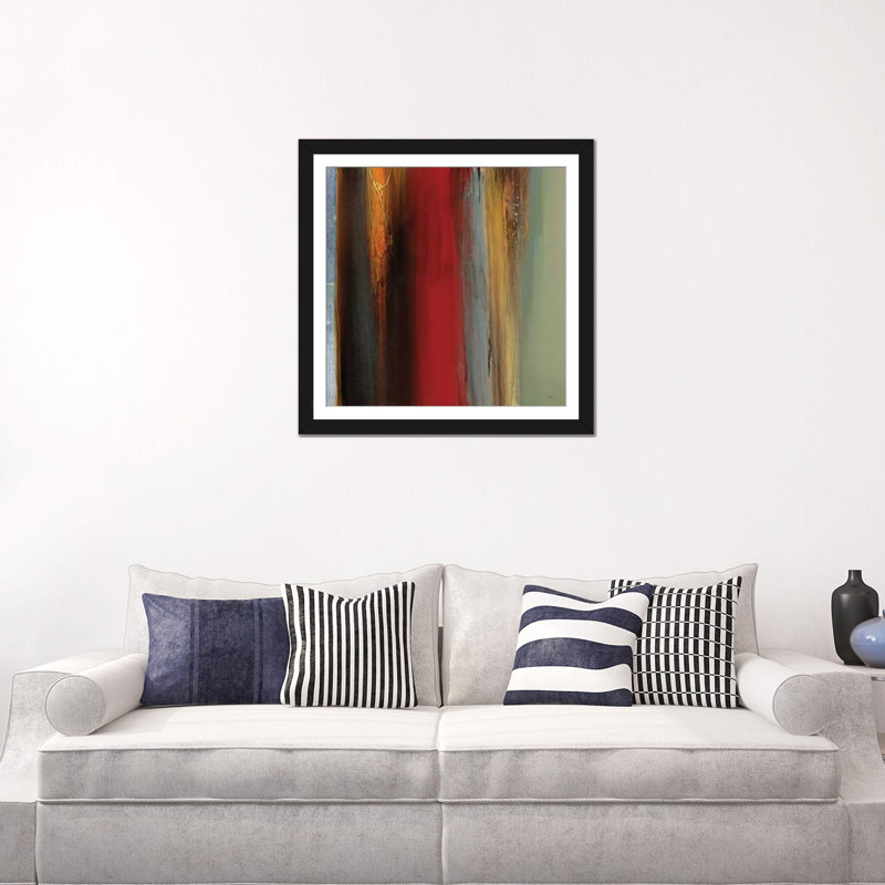 « district ii », impression sur toile, H 16 po x l 16 po x P 1 po, Papier d'art encadré noir, Blanc