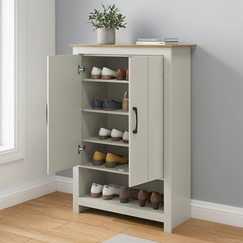 Limestone 3ft Shoe Cabinet, Light Grey