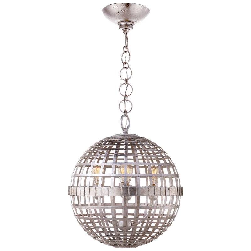 AERIN Mill Small Globe Lantern, Burnished Silver Leaf